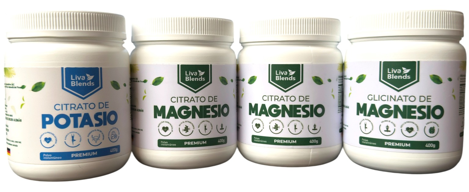 Pack Liva con citrato de potasio, dos citratos de magnesio y glicinato de magnesio