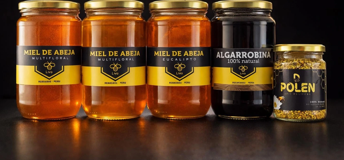 Pack real de Liva con miel multifloral, miel de eucalipto, algarrobina y polen